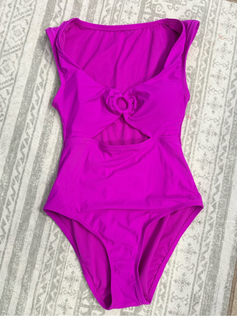 Small Freshwater Magenta Twist Front One-Piece Swimsuit
